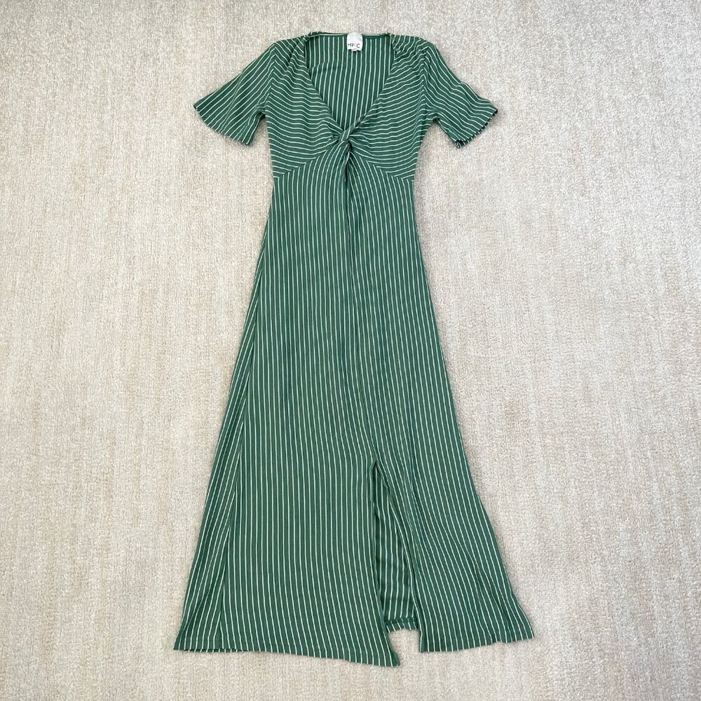 MPC MinkPink V-Neck Stripe Midi Dress XS